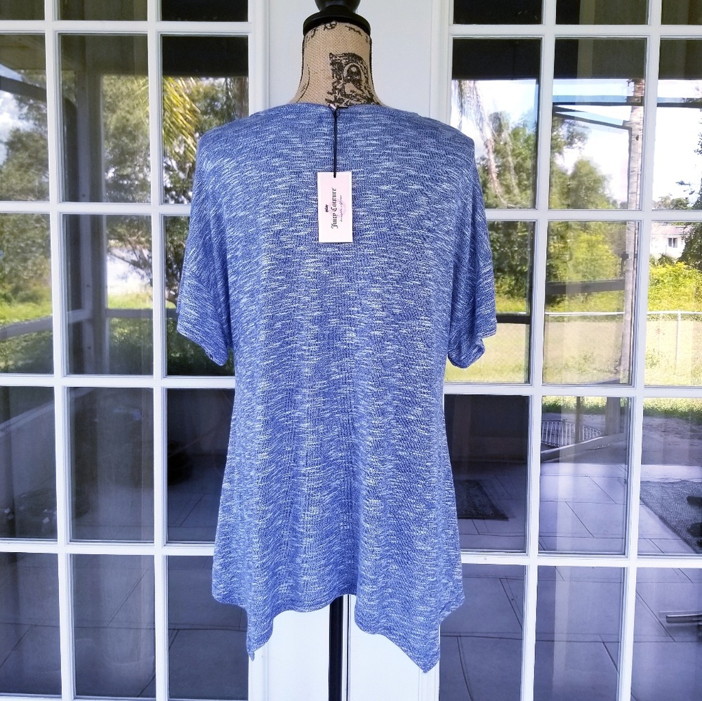 Juicy Couture Short Sleeve Top Blue Size L - Picture 6 of 7